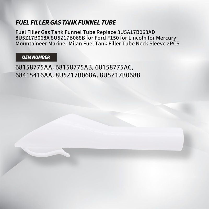 OXCANO 8U5Z-17B068-B 2PCS Fuel Filler Gas Tank Funnel Tube Compatible with Ford F150 2009-2016, Edge Sport 2012-2016, Taurus 2010-2017, Explorer 2010-2014, Lincoln MKC 2015-2018, MKX 2016-2018, MKZ - Image 2